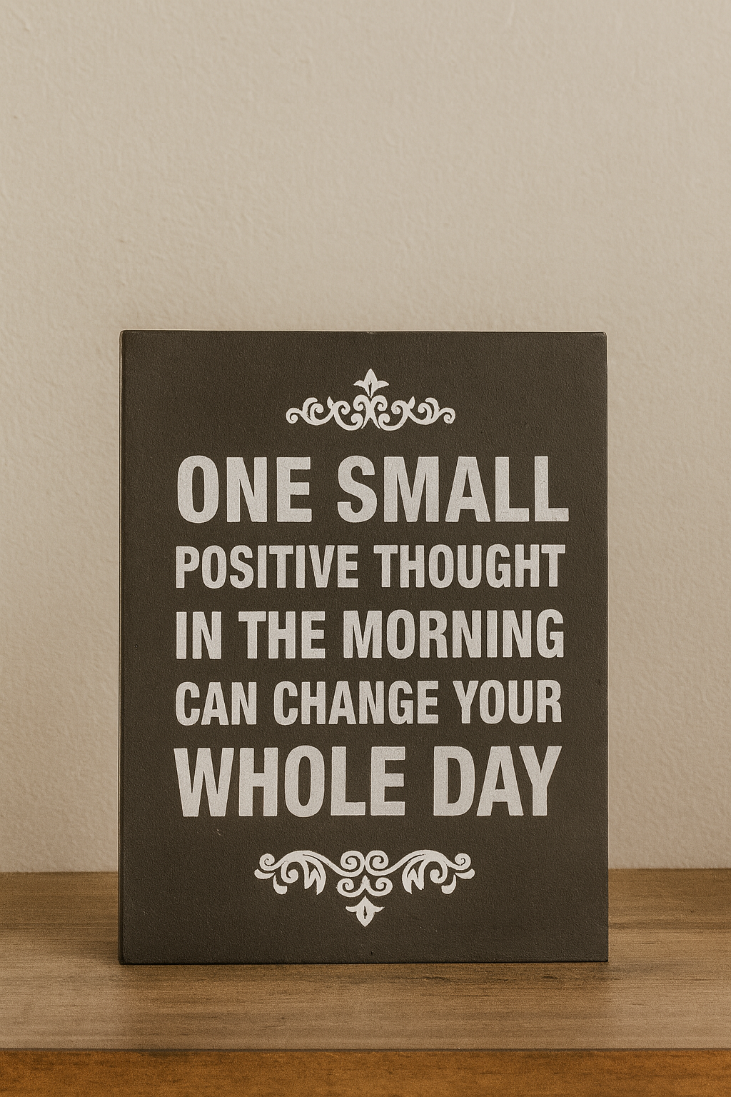 Positive Morning Thought Wooden Sign
