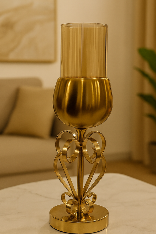 Golden Centerpiece Candle Holder