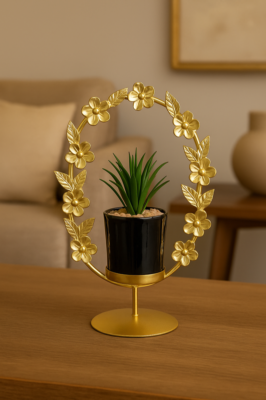 Golden Floral Arch Planter