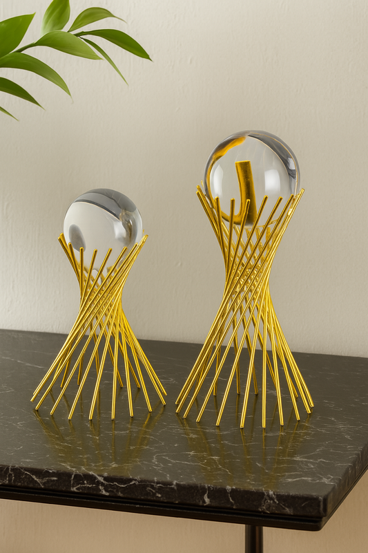 Golden Orb Sculptures