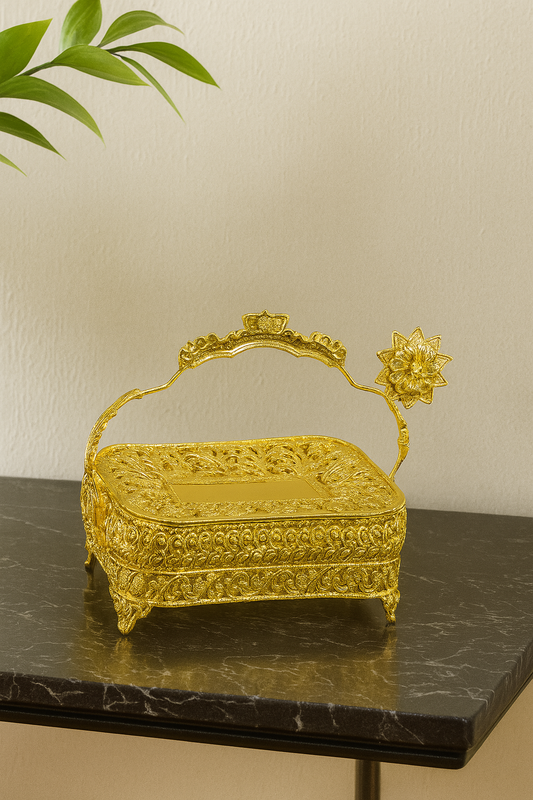 Imperial Bloom Gilded Basket