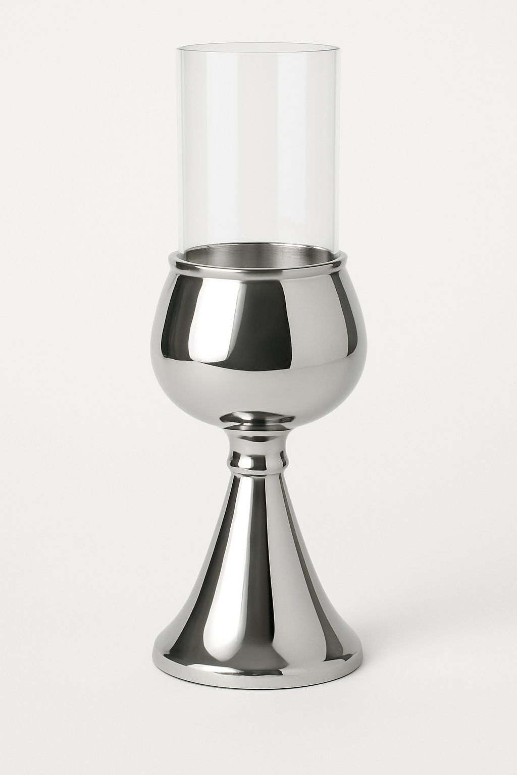 Silver Luxe Goblet Candle Holder