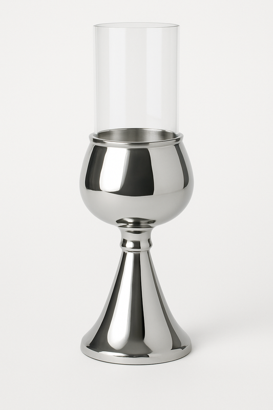 Silver Luxe Goblet Candle Holder