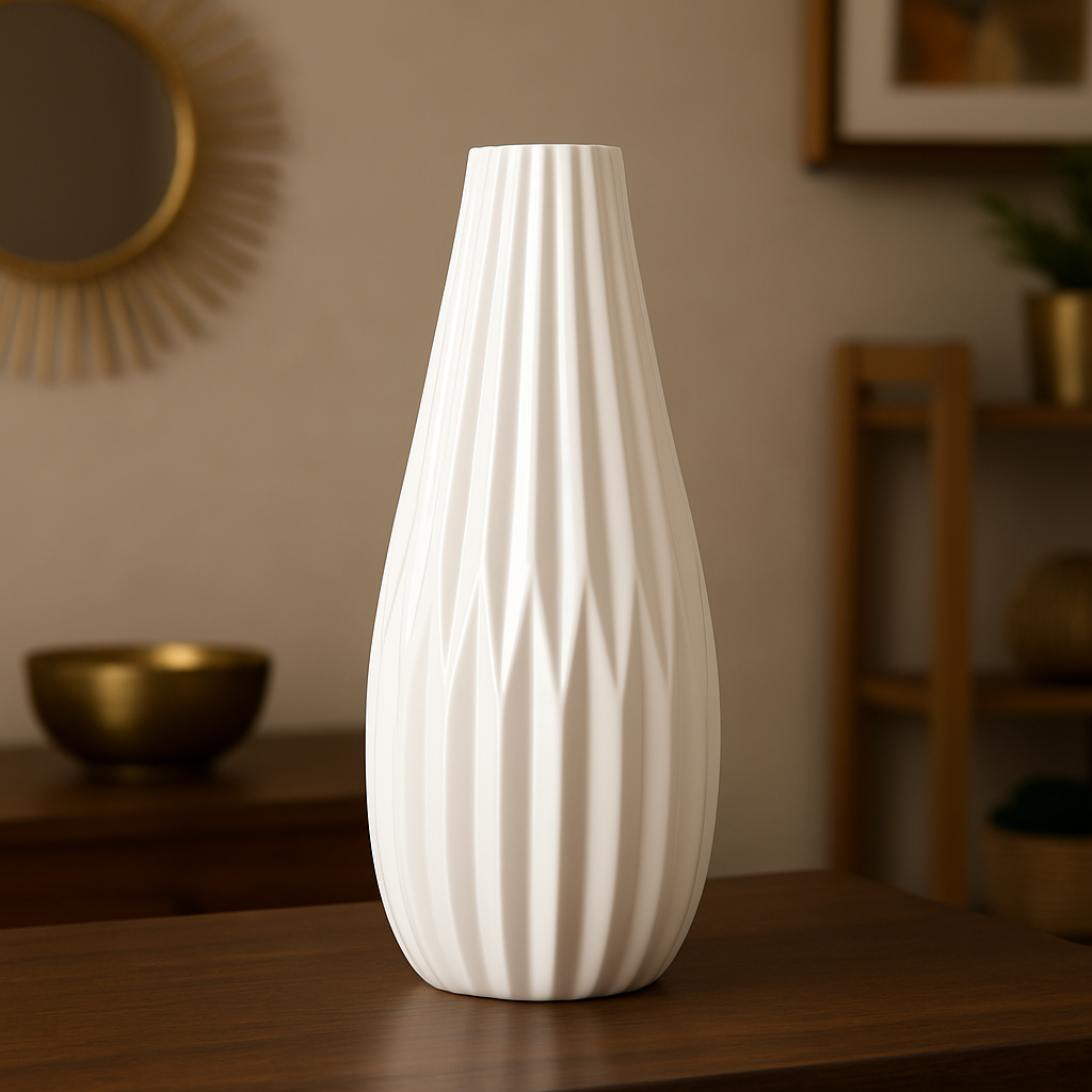 Aria Ceramic Diamond-Cut Vase