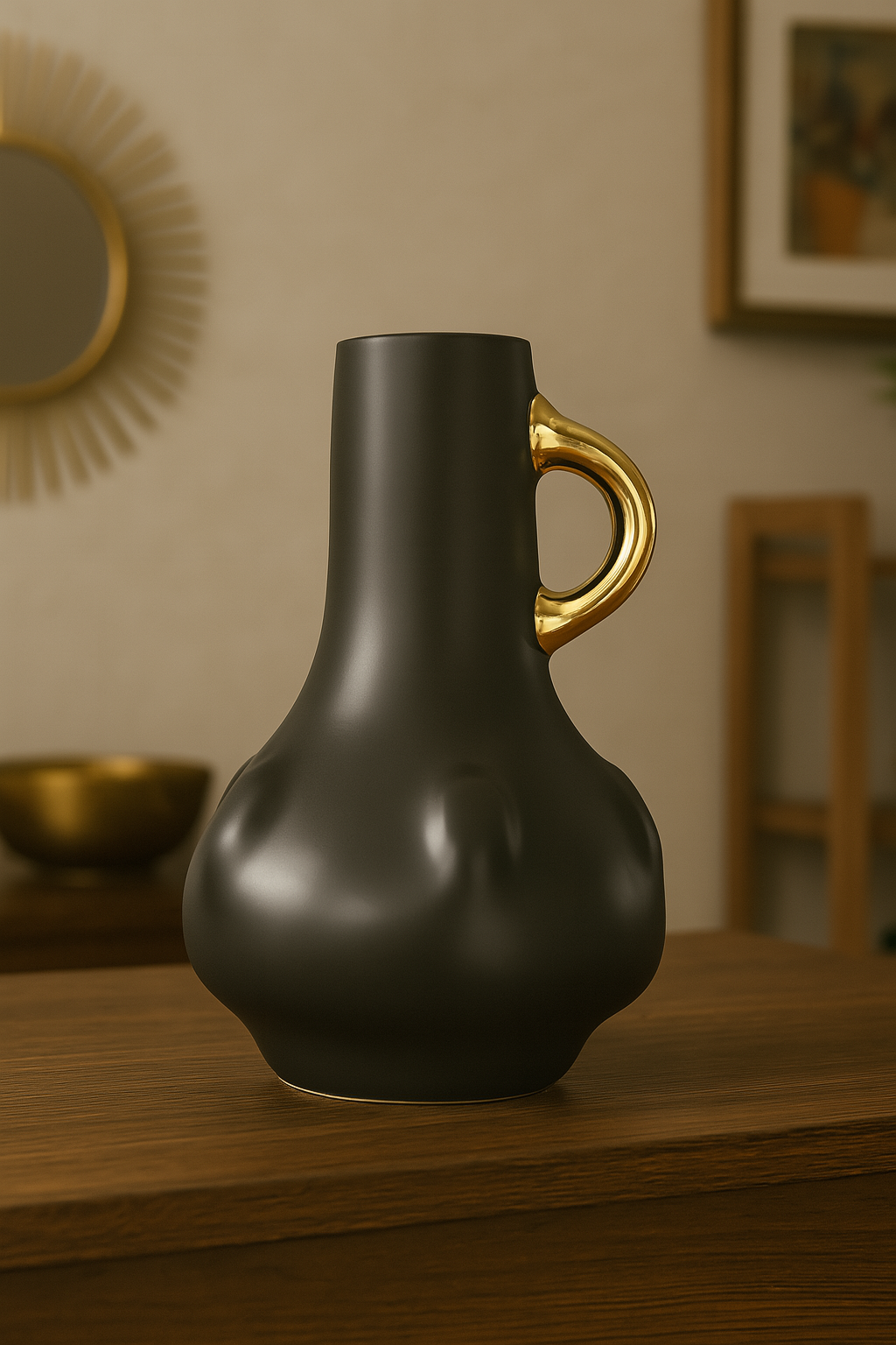 Noir Curve Ceramic Vase