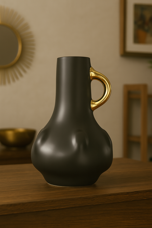 Noir Curve Ceramic Vase