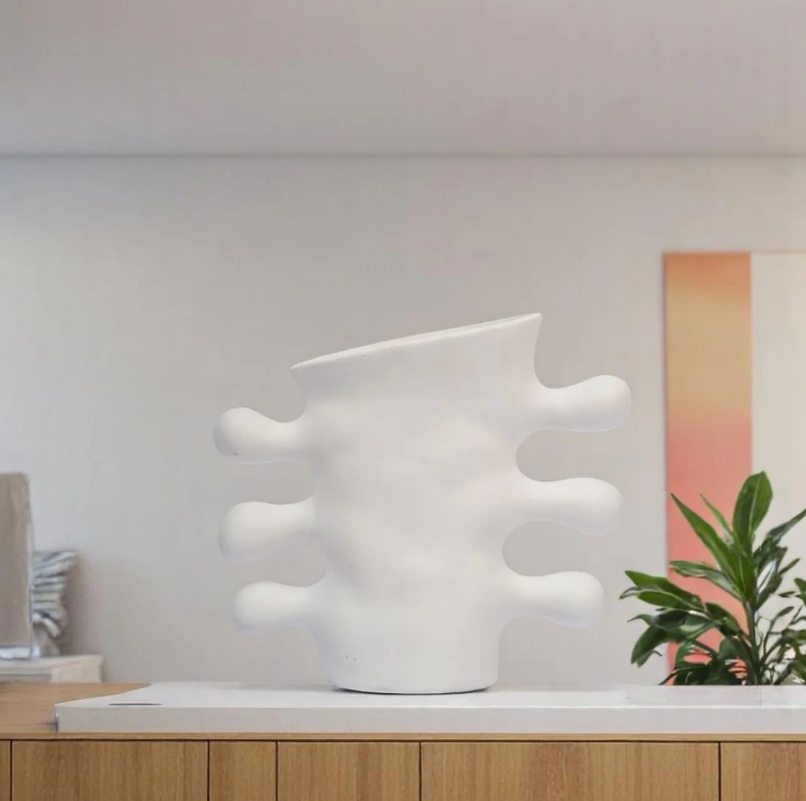 Minimalist Unglazed Ceramic Vase